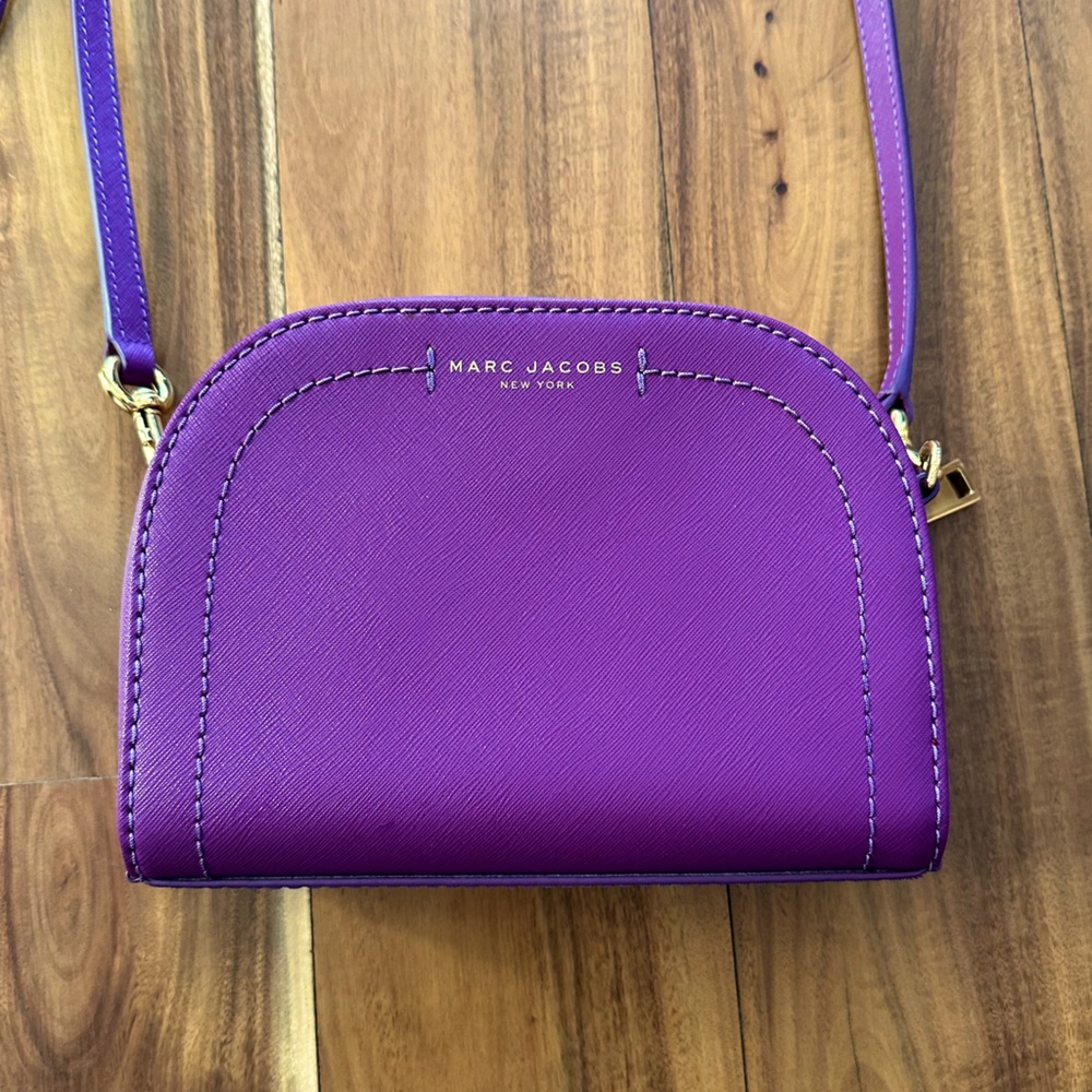 Marc Jacobs Bright Purple Fuschia Saffiano Leather Playback Crossbody